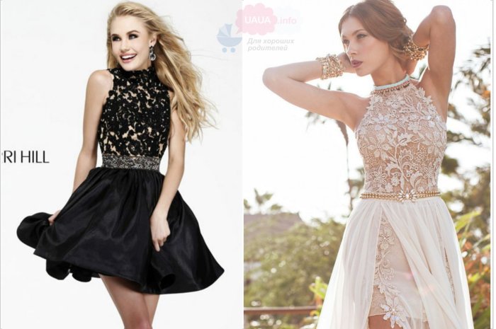 Платье на выпускной в 11 класс полупрозрачное