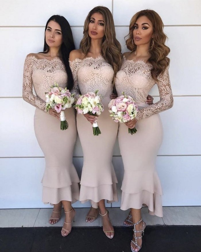 Платье подружки невесты 2021 пудрового цвета
