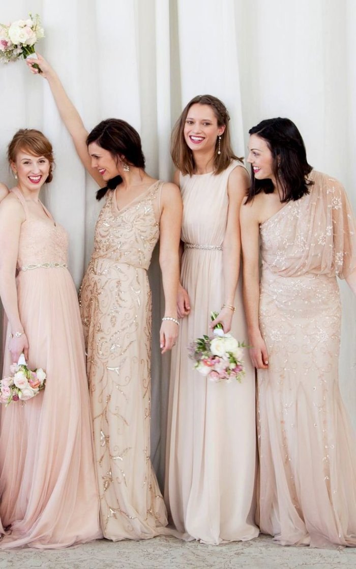 Платья подружек невесты пастельных тонов