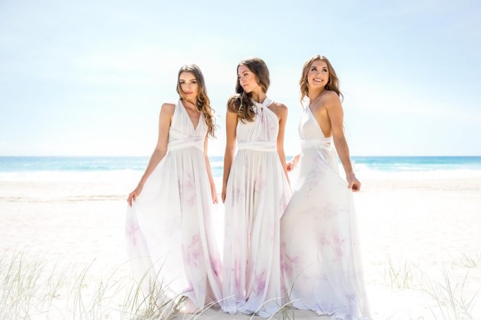 Пудровое платье на свадьбу