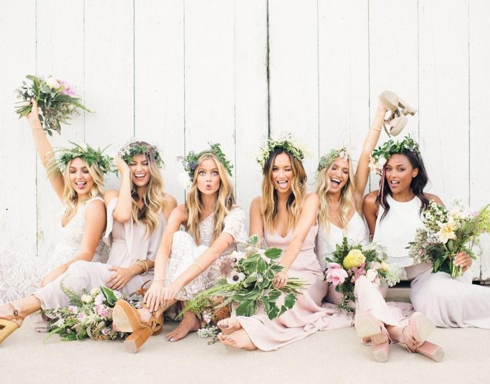 Платье на свадьбу в стиле бохо для подруг