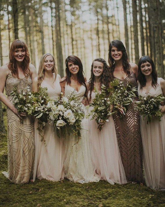 Платья подружек невесты рустик