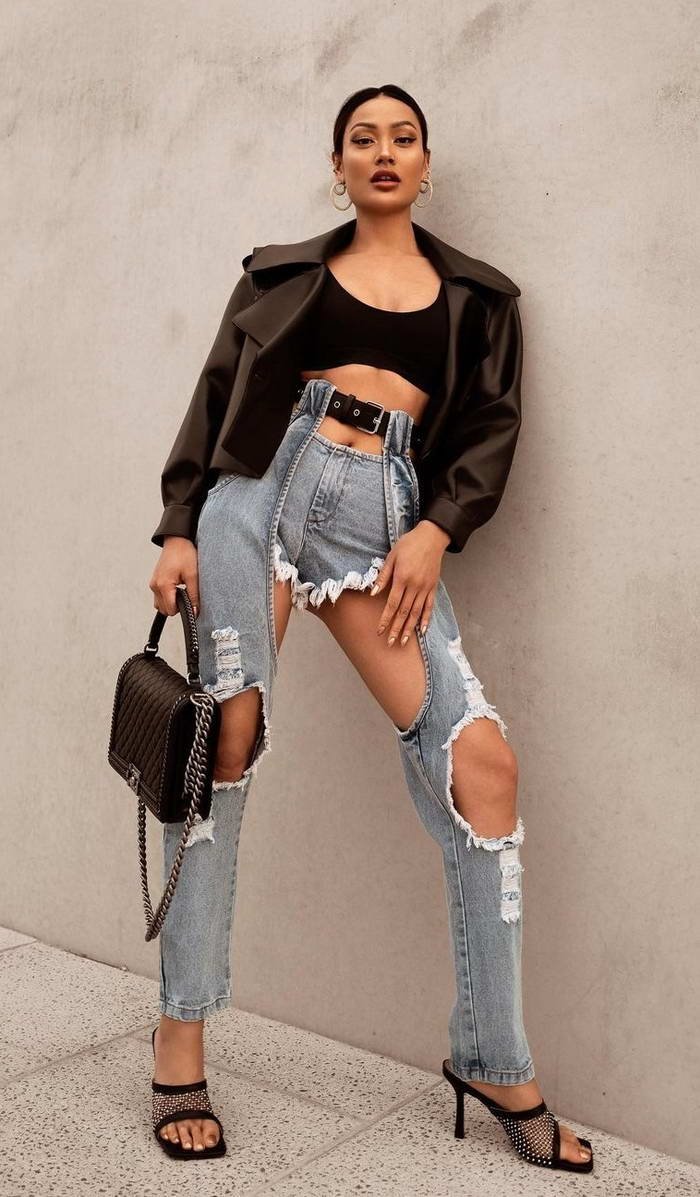 Модные джинсы 2023 (73 фото)