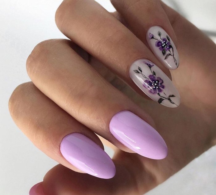 Маникюр Весна 2022 сиреневый