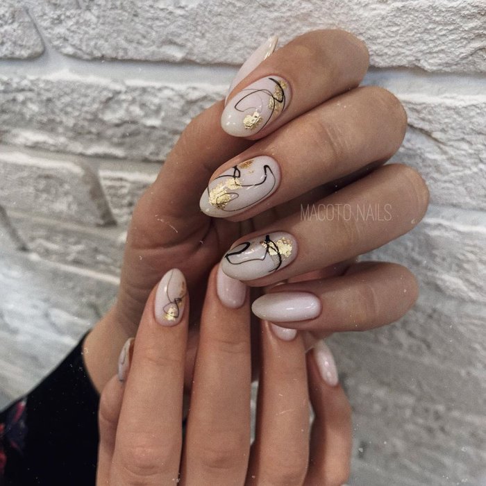 Осенийманикюр на длинные ногти