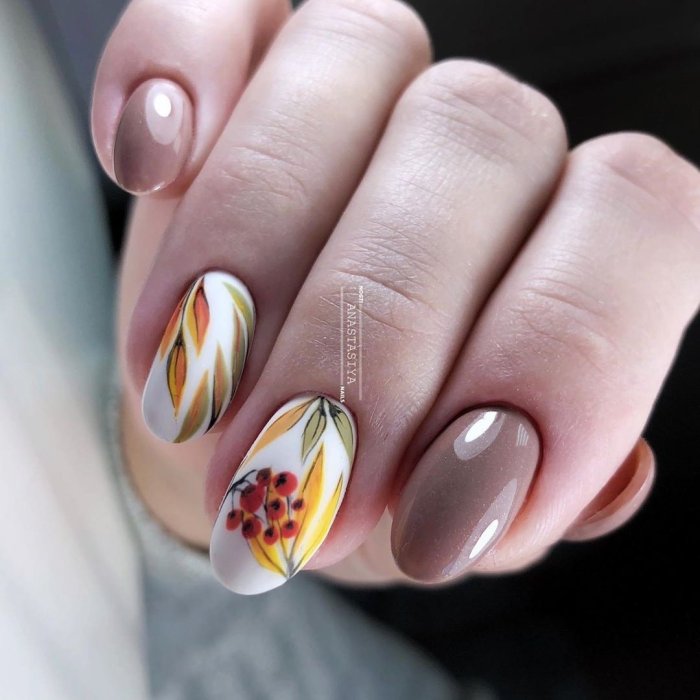 Осенний дизайн ногтей