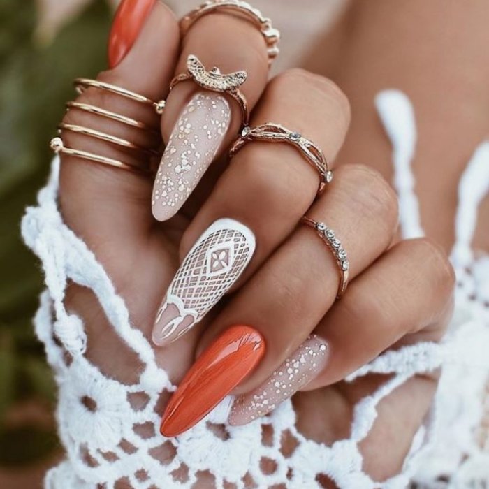 Нюдовые ногти миндаль 2022