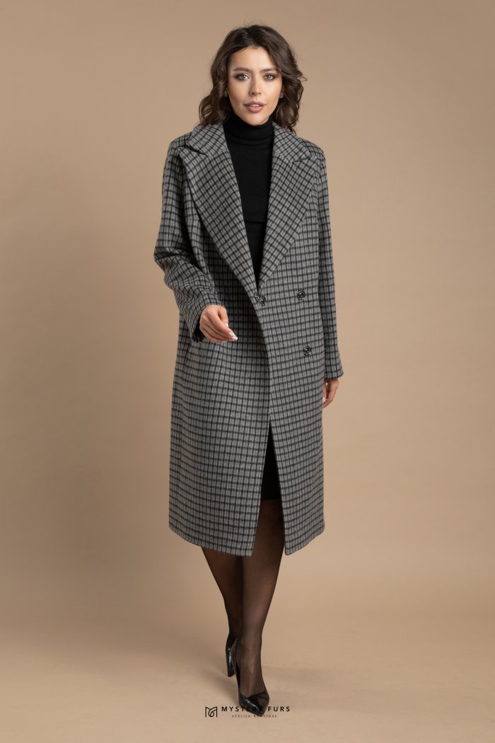 Пальто шерстяное женское демисезонное с поясом "манго"