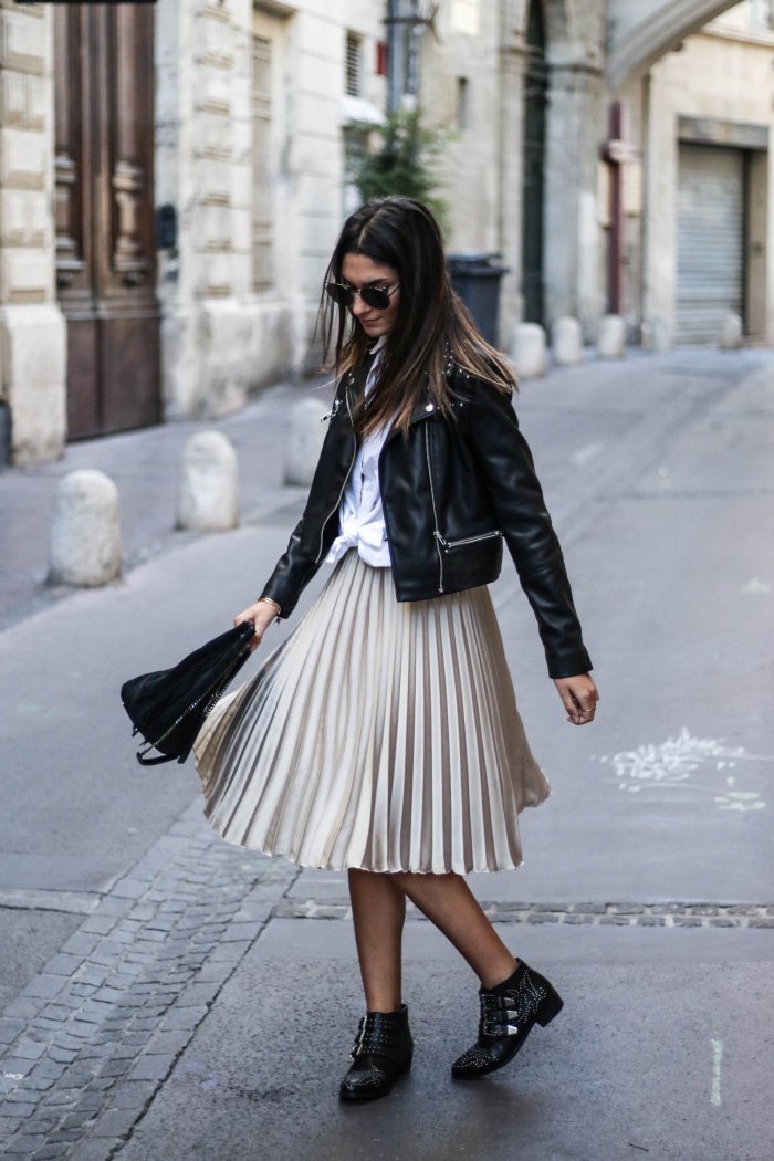 Твидовая юбка стрит стайл