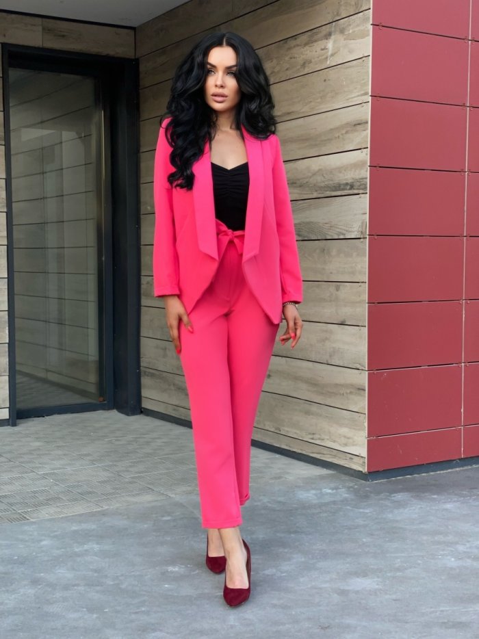 Nova line серый брючный костюм