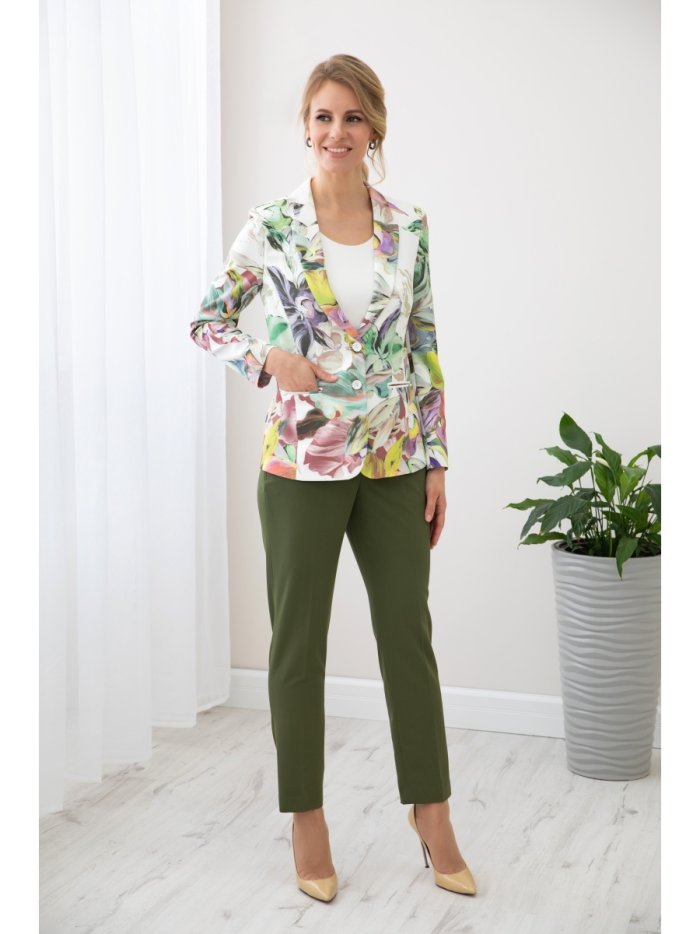 Укороченный двубортный жакет