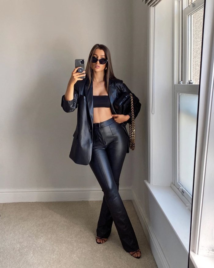 Модные кожаные штаны 2022-2023