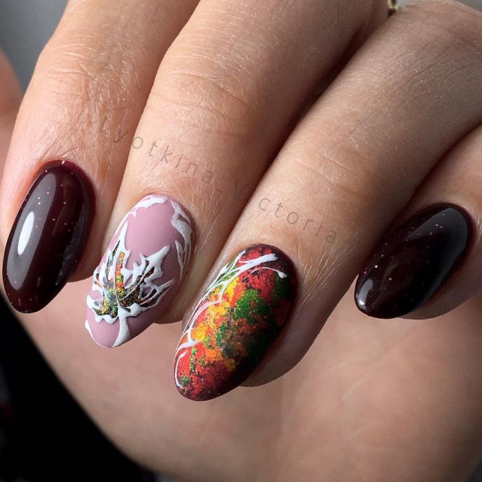 Осенний дизайн ногтей