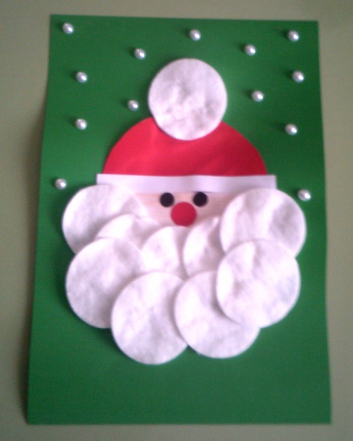 Новогодние гирлянды из ватных дисков