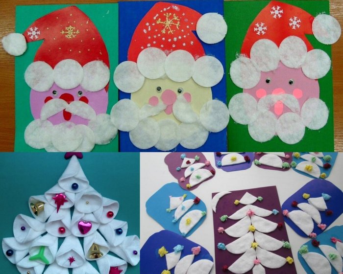 Дед Мороз с ватными дисками