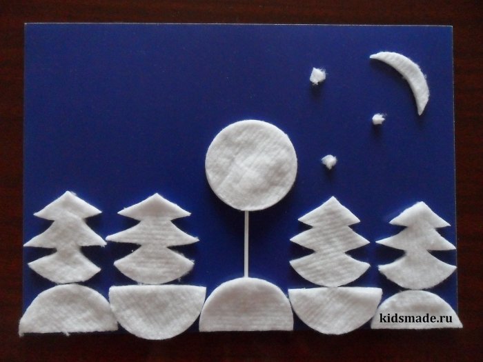 Поделки из ватных дисков на новый год
