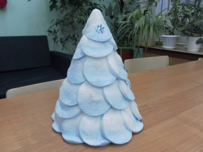 Ёлка из ватных дисков подготовительная группа