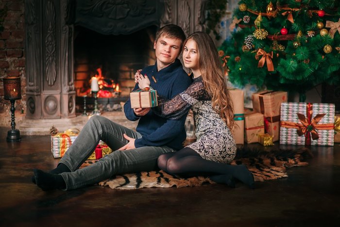 Новогодняя фотосессия пары