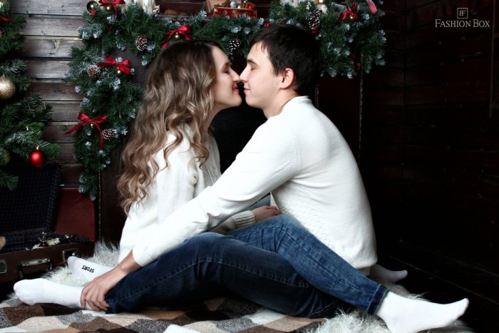 Новогодняя фотосессия в студии пара