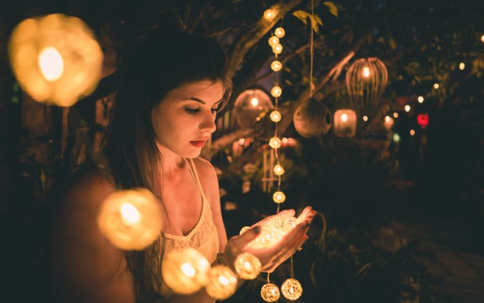 Новогодняя фотосессия с огоньками