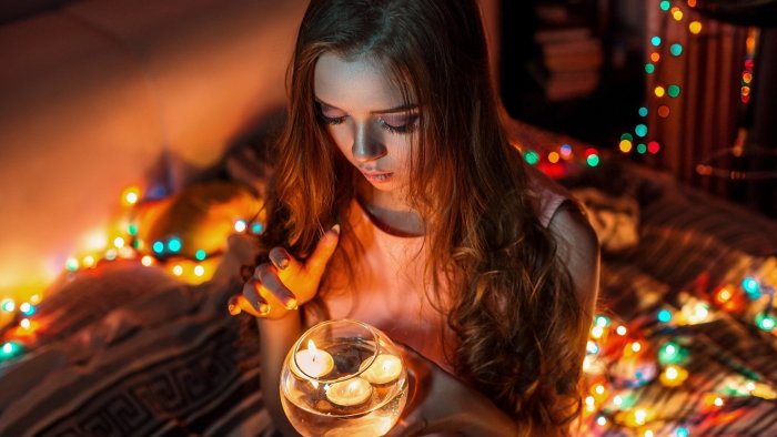 Фотосессия с гирляндой