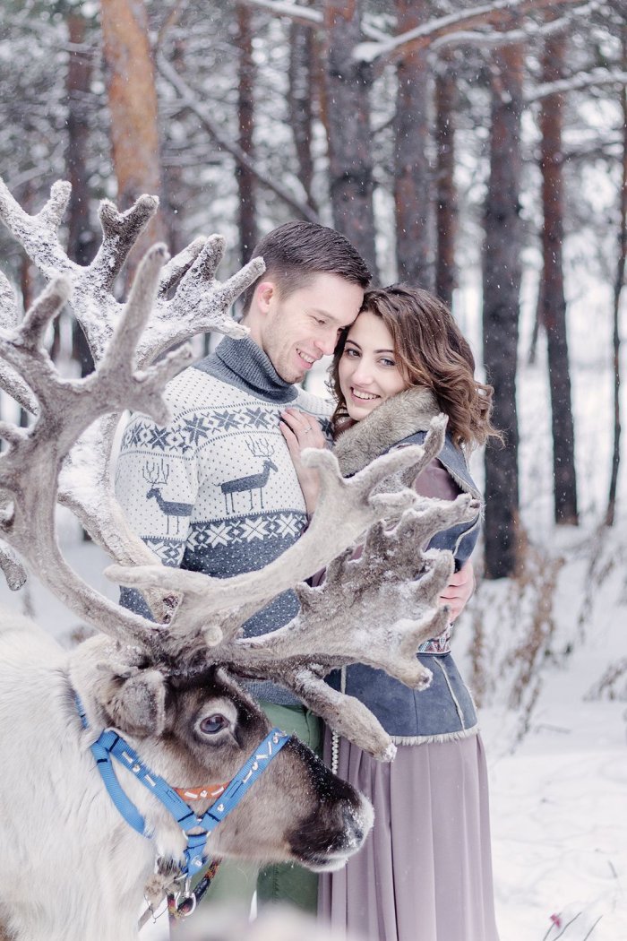 Свадебная фотосессия с оленями