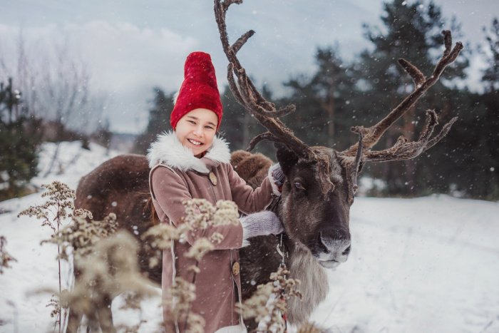 Образы для фотосессий для детей с оленями