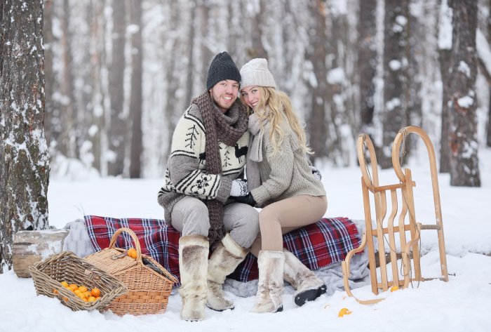 Фотосессия зимой на природе