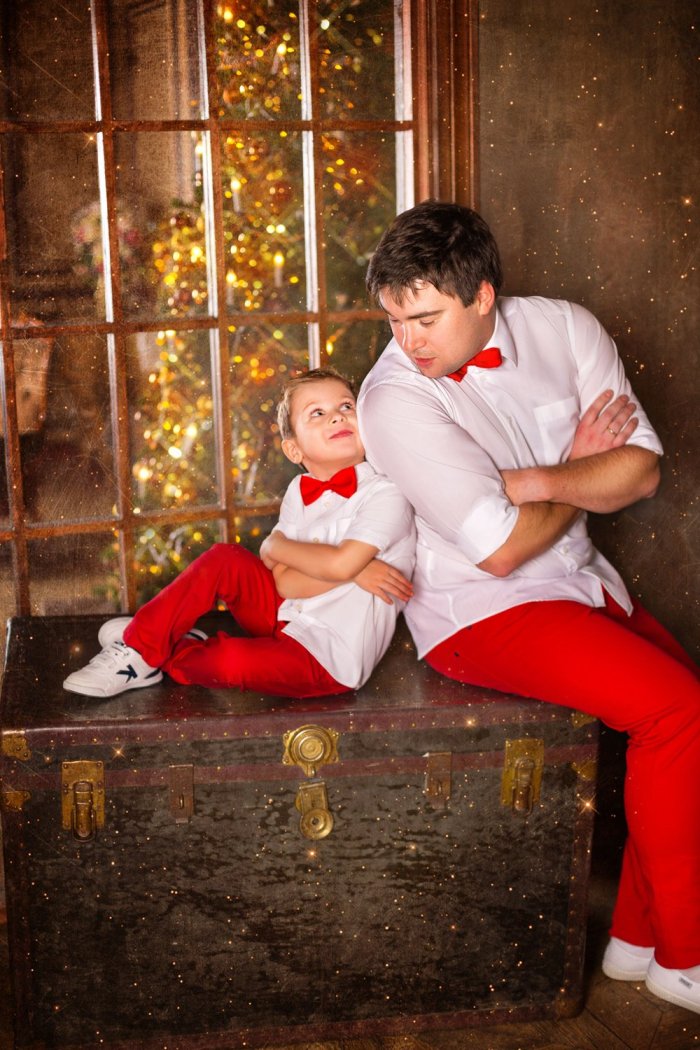 Новогодняя семейная фотосессия в студии