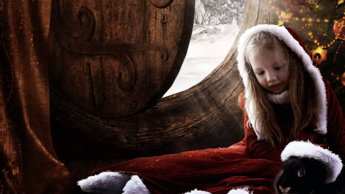 Новогодняя фотосессия на бумажном фоне