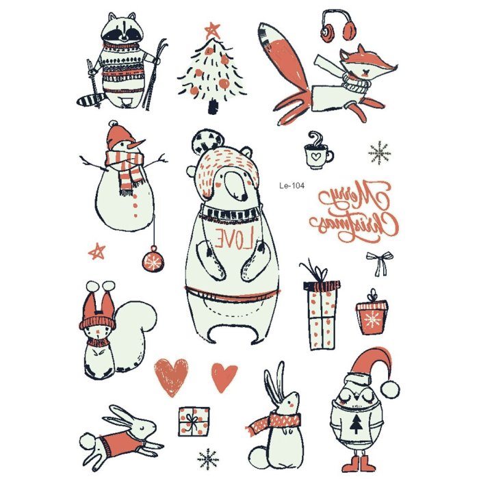 Тату Новогодняя елка