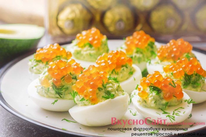 Закуска из яиц и икры (58 фото)