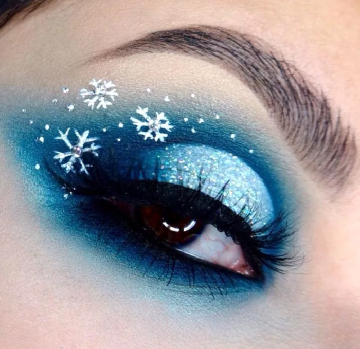 Сине фиолетовый макияж глаз