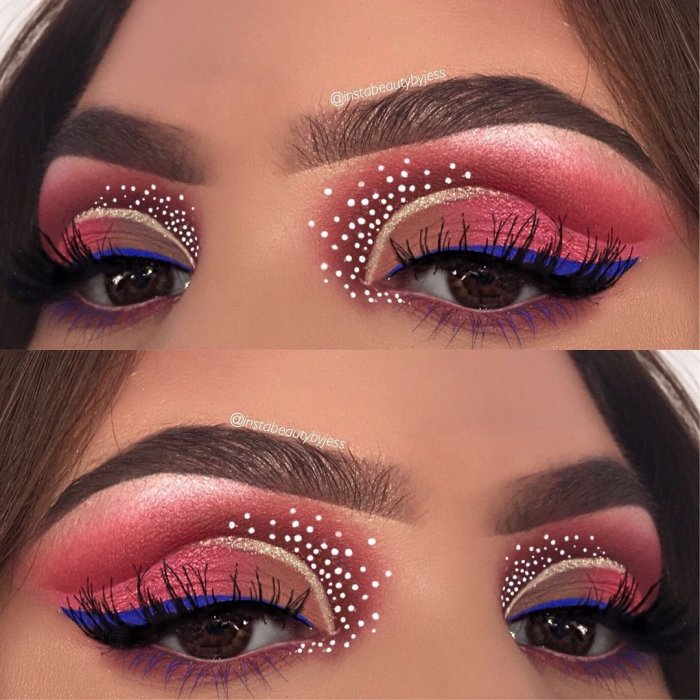 Макияж для карих глаз необычный