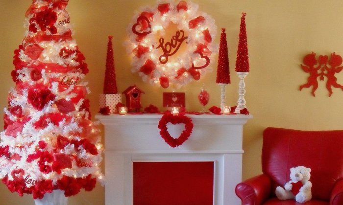 День Святого Валентина интерьер