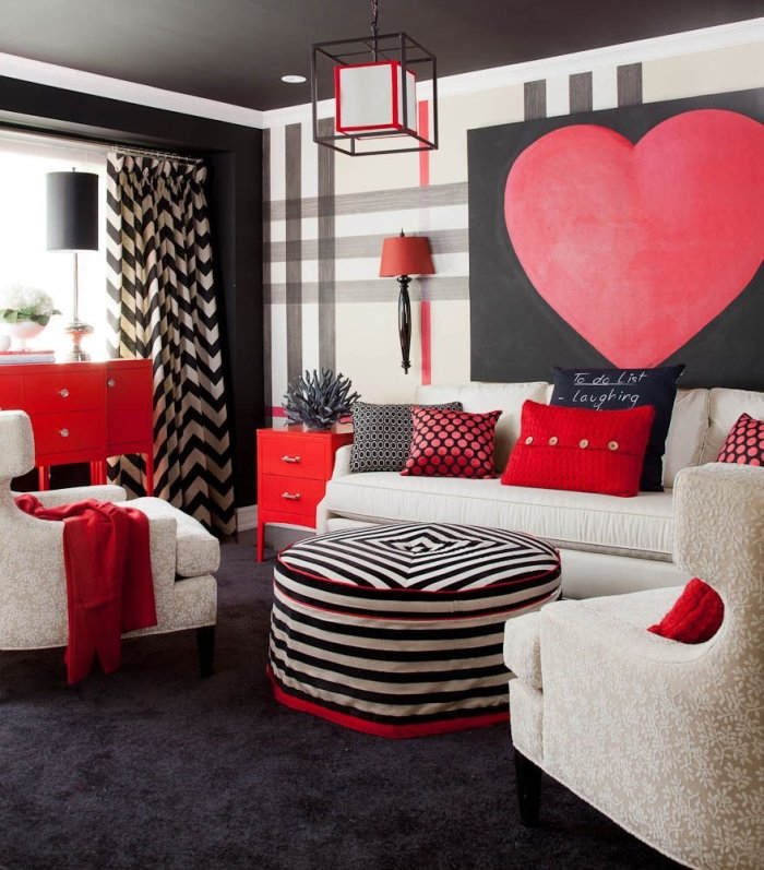 Интерьер в красных тонах