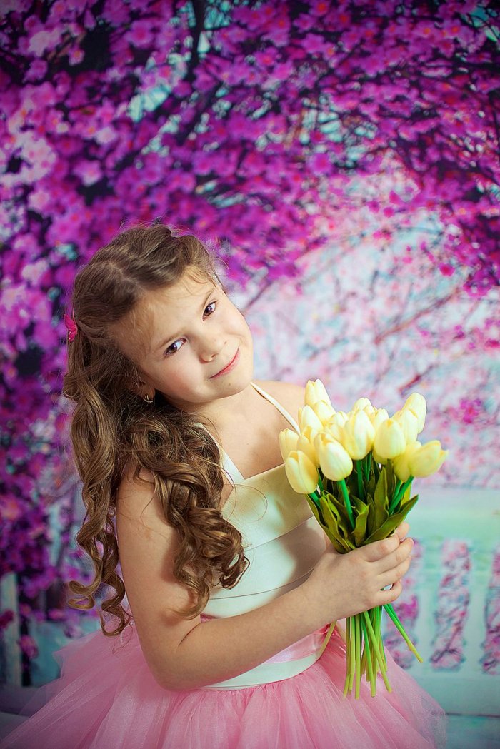 Весенняя фотосессия в студии детская