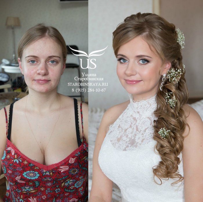 Вечерний макияж и прическа на средние волосы