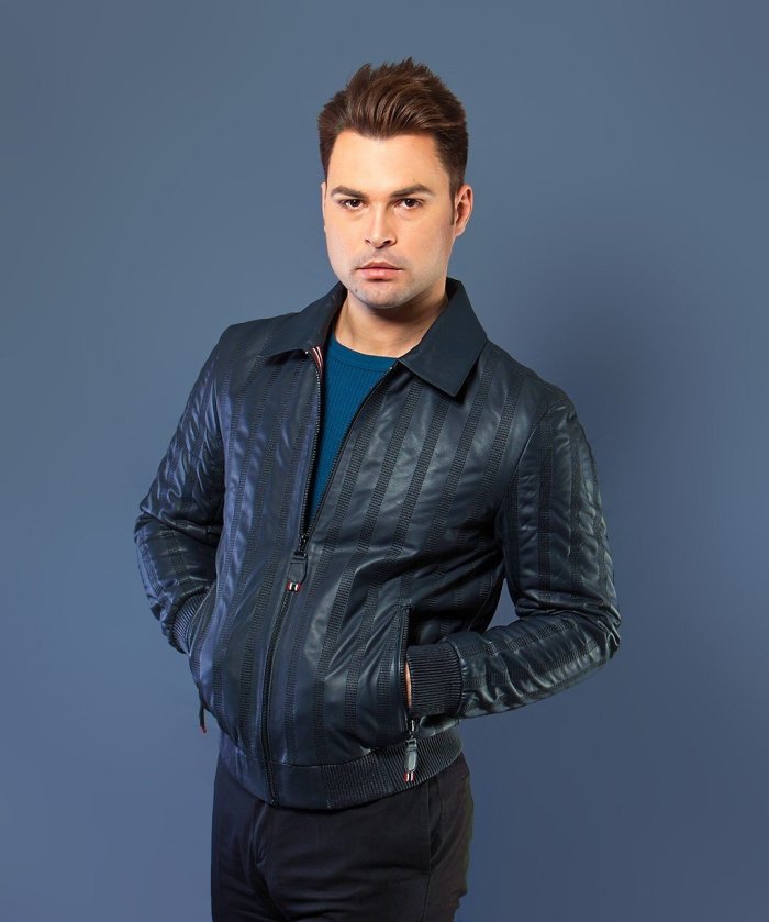 Кожаная куртка плетенка мужская 2022