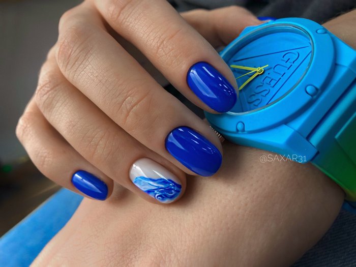 Летний маникюр на длинные ногти