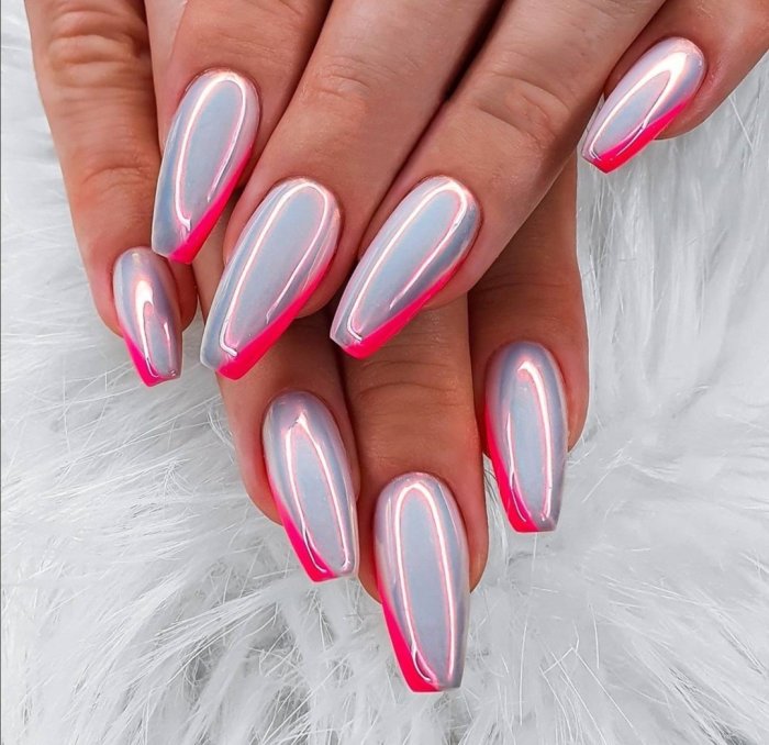 Ногти 2020 модные молодежные миндаль френч