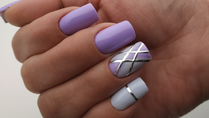 Маникюр на короткие ногти геометрия