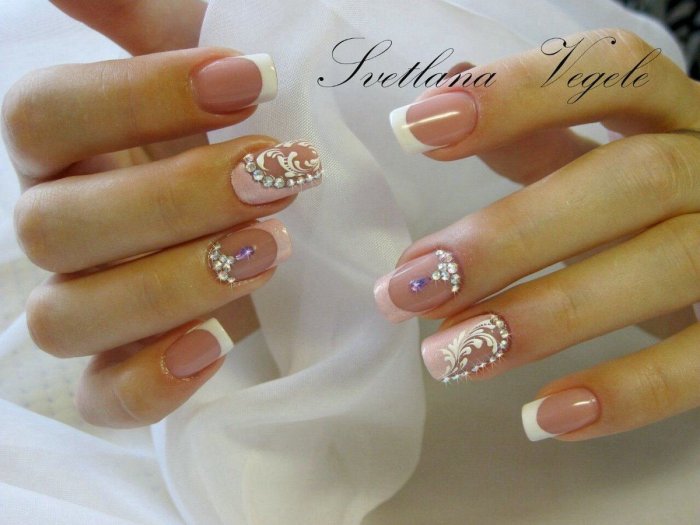 Свадебный маникюр френч