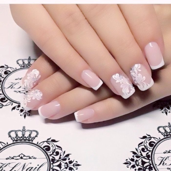 Свадебный дизайн ногтей