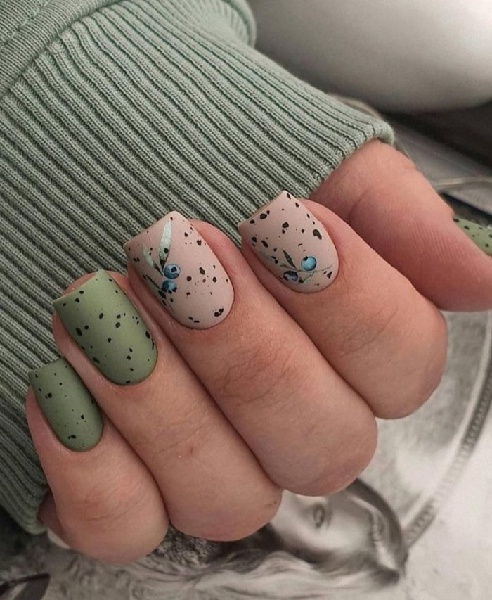 Маникюр перепелиное яйцо 2022