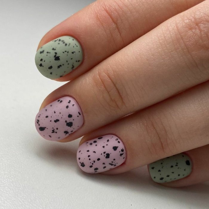 Маникюр перепелиное яйцо 2021