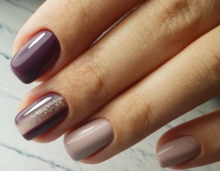 Ногти миндаль коричневые