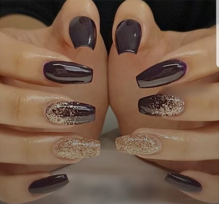 Маникюр шоколадного цвета