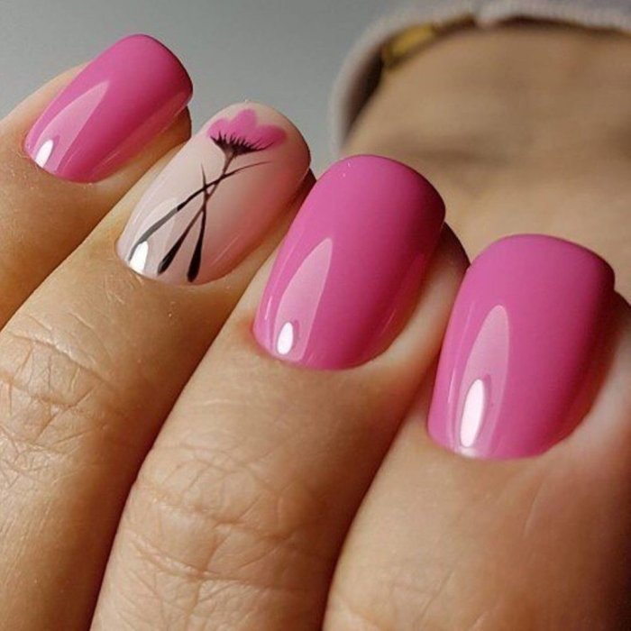 Маникюр френч розовый