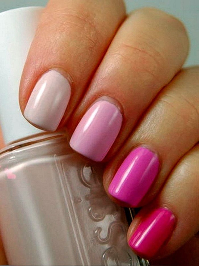 Маникюр в розовых оттенках
